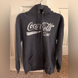 Coca Cola Men's Dark Gray Zip-Up Sweater with Logo